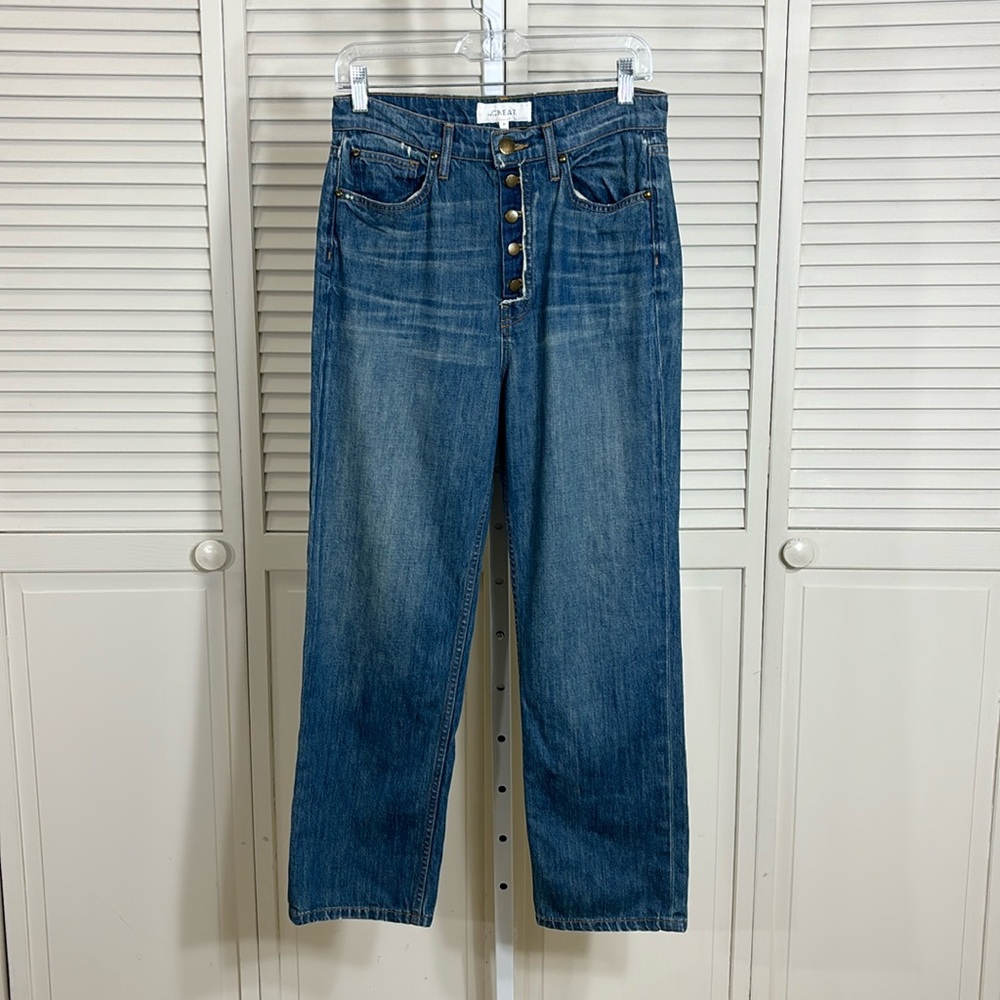 The GREAT. Straight A Jeans with Exposed Button Fly Size 27